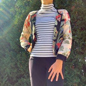 Divided Striped Turtleneck